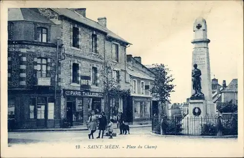 Ak Saint Méen Ille et Vilaine, Place du Champ, Paris Schneider