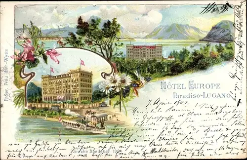 Litho Paradiso Lugano Kanton Tessin, Hotel Europe