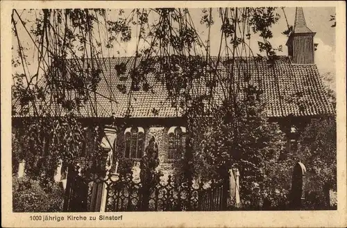 Ak Hamburg Harburg Sinstorf, Kirche, Friedhof, Wendts Gasthof