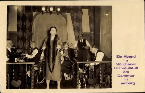 Foto Ak Hamburg Mitte Neustadt, Münchener Hofbräuhaus am Dammtor, Musiker