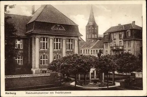 Ak Hamburg Harburg, Handwerkskammer, Thörlbrunnen