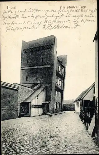 Ak Toruń Thorn Westpreußen, schiefer Turm