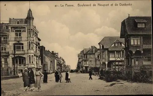 Ak La Panne De Panne Westflandern, Boulevard de Nieuport und Dunkerke