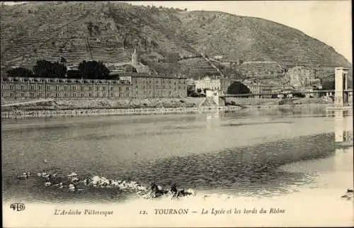 Ak Tournon sur Rhone Ardeche, Le Lycee, Rhone