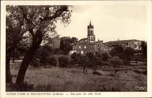 Ak Bon-Secours Ardeche, Notre Dame, Blick von Norden