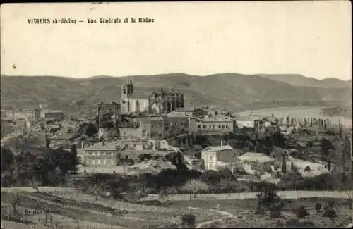 Ak Viviers sur Rhone Ardèche, Ortsansicht, Rhone