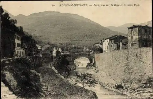Ak Breil Alpes-Maritimes, Roya, alte Brücke
