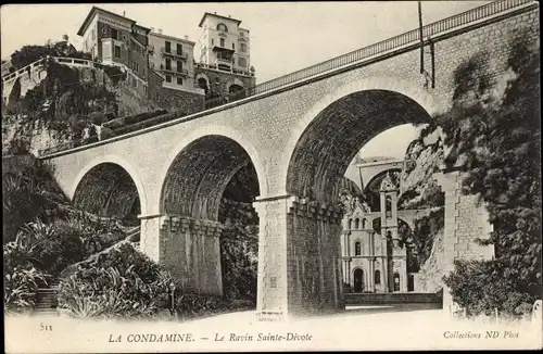 Ak La Condamine Monaco, Le Ravin Sainte Devote