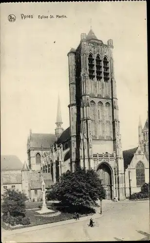 Ak Ypern Ypern Flandern, St. Martinskirche