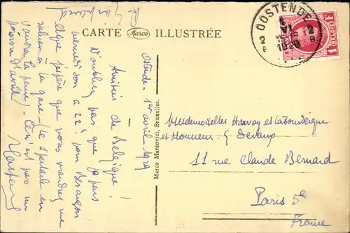 Ak Oostende Ostende Westflandern, La Plage vue l'apres-midi