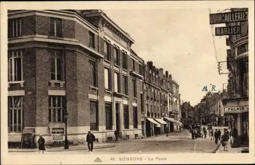 Ak Soissons Aisne, La Poste