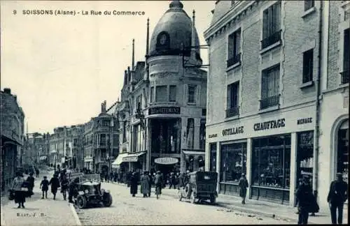 Ak Soissons-Aisne, Rue du Commerce