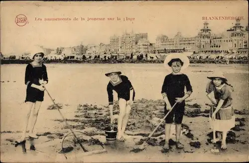 Ak Blankenberghe Blankenberge Westflandern, Strand, Kinder