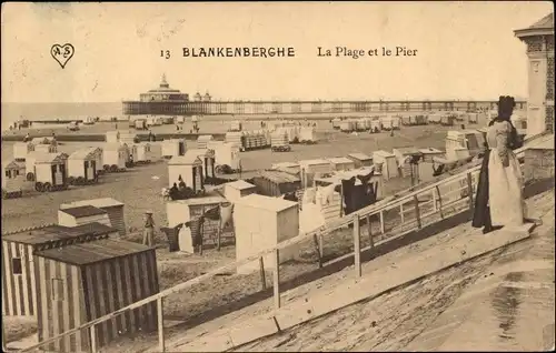 Ak Blankenberghe Blankenberge Westflandern, Der Strand, Der Pier
