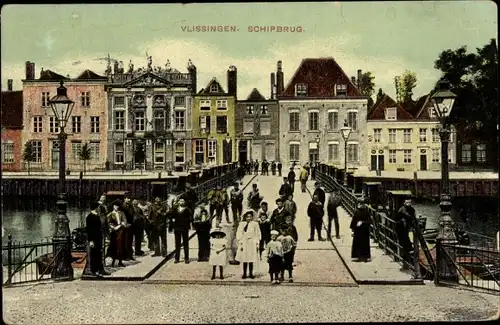 Ak Vlissingen Zeeland Niederlande, Schiffbrücke, Anwohner, Kinder
