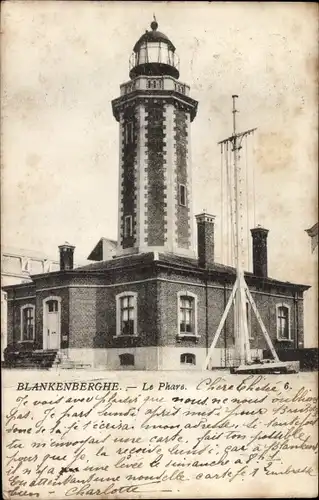 Ak Blankenberghe Westflandern, Der Leuchtturm