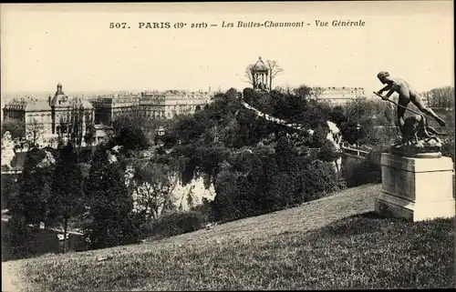 Ak Paris XIX. Buttes Chaumont, Gesamtansicht