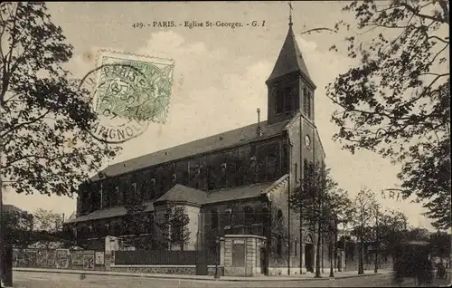 Ak Paris XIX Buttes Chaumont, St.-Georgs-Kirche