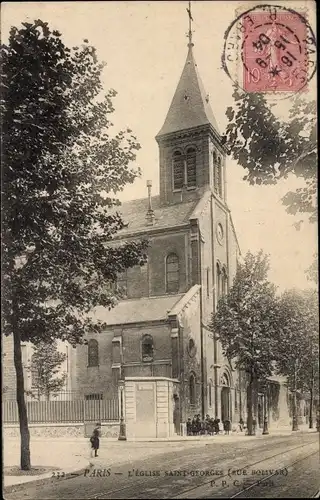 Ak Paris XIX Buttes Chaumont, Kirche Saint Georges