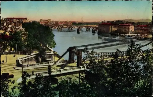 Ak Toulouse Haute Garonne, Pont Saint-Pierre, Pont Neuf, Garonne