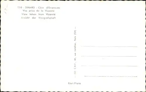 Ak Dinard Ille et Vilaine, Totalansicht, Segelboot