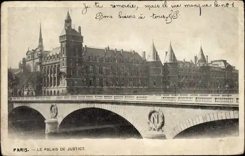Ak Paris I Louvre, Der Justizpalast