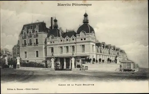 Ak Biarritz Pyrénées Atlantiques, Place Bellevue, Casino