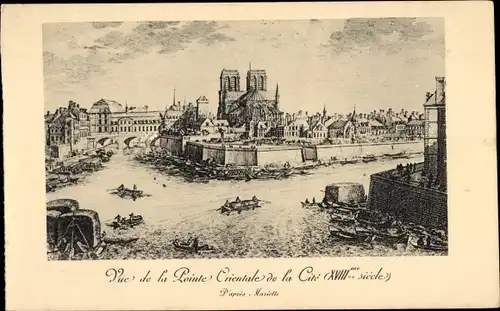 Ak Paris IV Ile de la Cité, Cathédrale Notre Dame, Vue de la Pointe Orientale