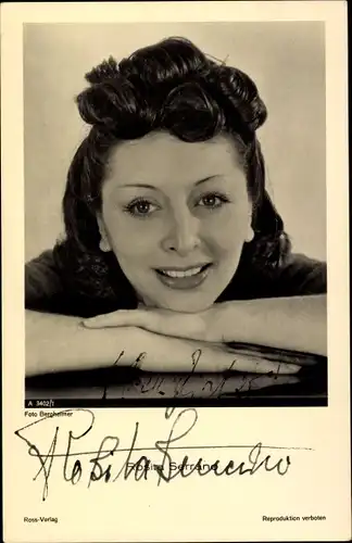 Ak Schauspielerin Rosita Serrano, Portrait, Ross Verlag A 3402/1, Autogramm