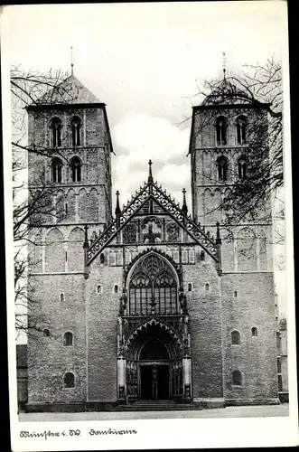 Ak Münster in Westfalen, Domtürme, Außenansicht