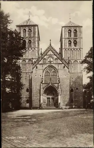 Ak Münster in Westfalen, Dom, Straßenansicht