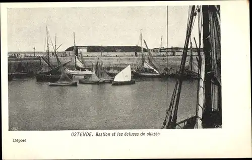 Ak Ostende Ostende Westflandern, Bastion und Jagdschleusen