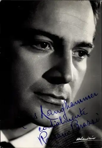 Ak Schauspieler Rossano Brazzi, Portrait, Autogramm