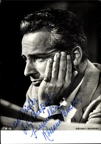 Ak Schauspieler Rossano Brazzi, Portrait, Autogramm