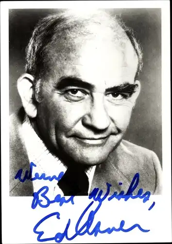 Foto Schauspieler Ed Asner, Portrait, Autogramm