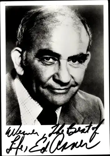 Foto Schauspieler Ed Asner, Portrait, Autogramm