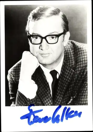 Foto Schauspieler Komiker und Musiker Steve Allen, Portrait, Autogramm