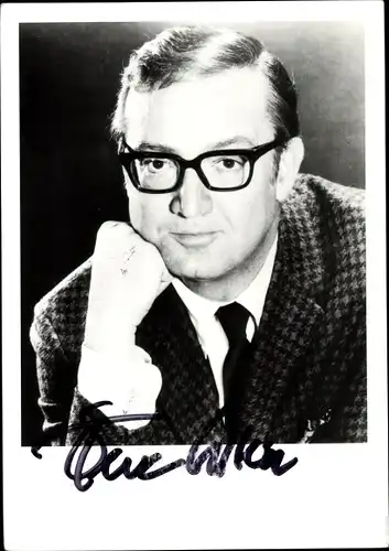 Foto Schauspieler Komiker und Musiker Steve Allen, Portrait, Autogramm