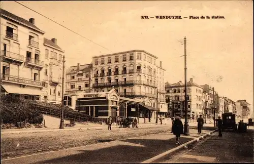 Ak Wenduine Wenduyne De Haan Westflandern, Bahnhofsplatz