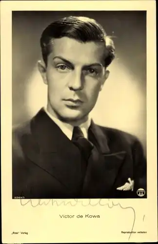 Ak Schauspieler Victor de Kowa, Portrait, Autogramm