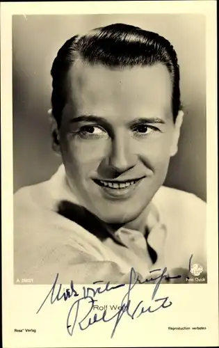Ak Schauspieler Rolf Weih, Portrait, Ross Verlag A 2542/1, Autogramm