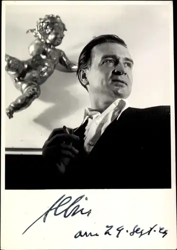 Foto Ak Schauspieler Albin Skoda, Portrait, Autogramm