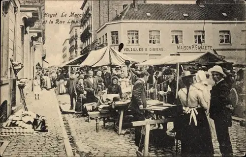 Ak Knokke Heist Heyst Knocke sur Mer Westflandern, Le Marché, Rue Leopold