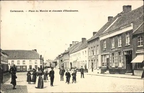 Ak Cortemarck Kortemark Westflandern, Marktplatz und Handzaeme Causeway