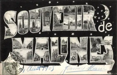 Ak Mechelen Flandern Antwerpen, Kirchen, Marktplatz