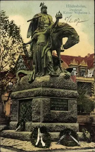 Ak Hildesheim in Niedersachsen, Denkmal Kaiser Wilhelm I.