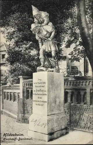 Ak Hildesheim in Niedersachsen, Huckauf Denkmal, Huckup