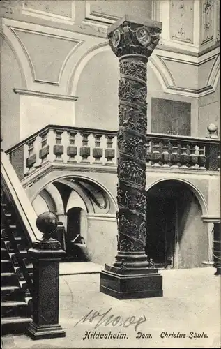 Ak Hildesheim in Niedersachsen, Dom, Christus-Säule