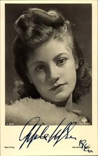 Ak Schauspielerin Gisela Uhlen, Portrait, Autogramm