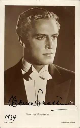 Ak Schauspieler Werner Fuetterer, Portrait, Autogramm